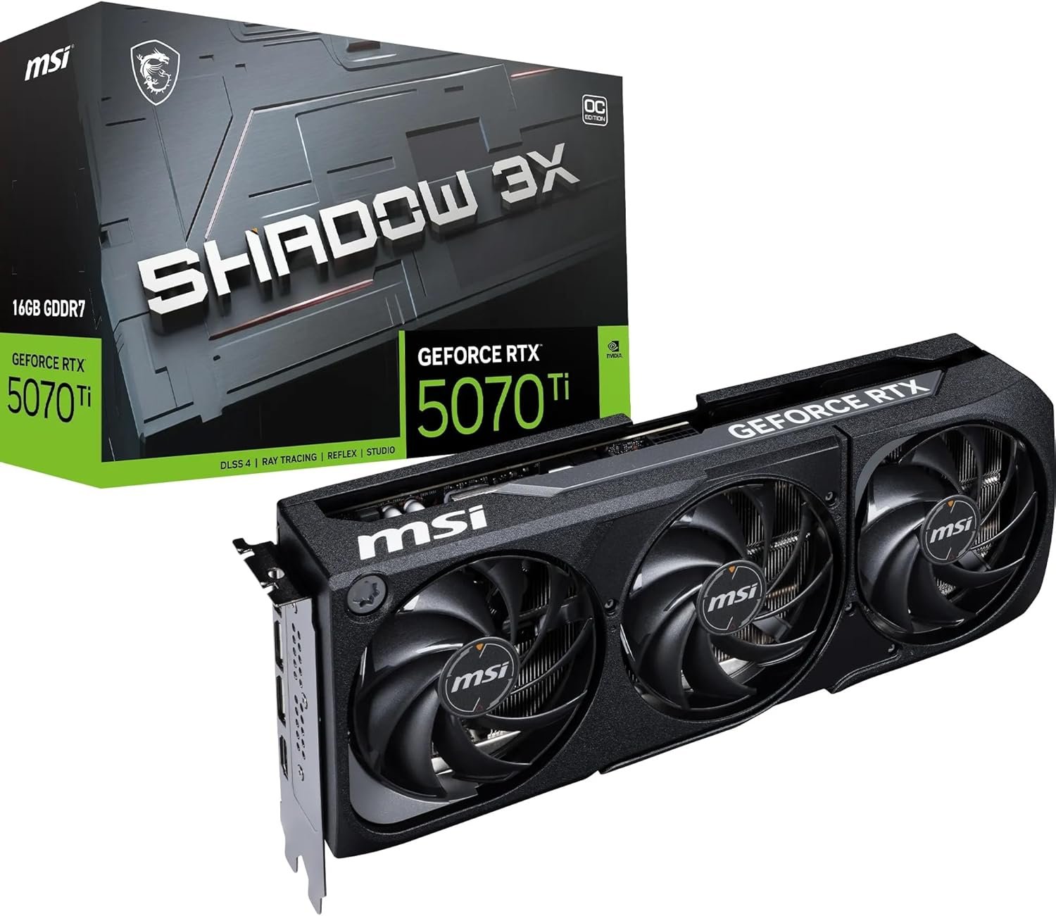 Placa de video MSI GeForce RTX 5070 Ti Shadow 3X OC