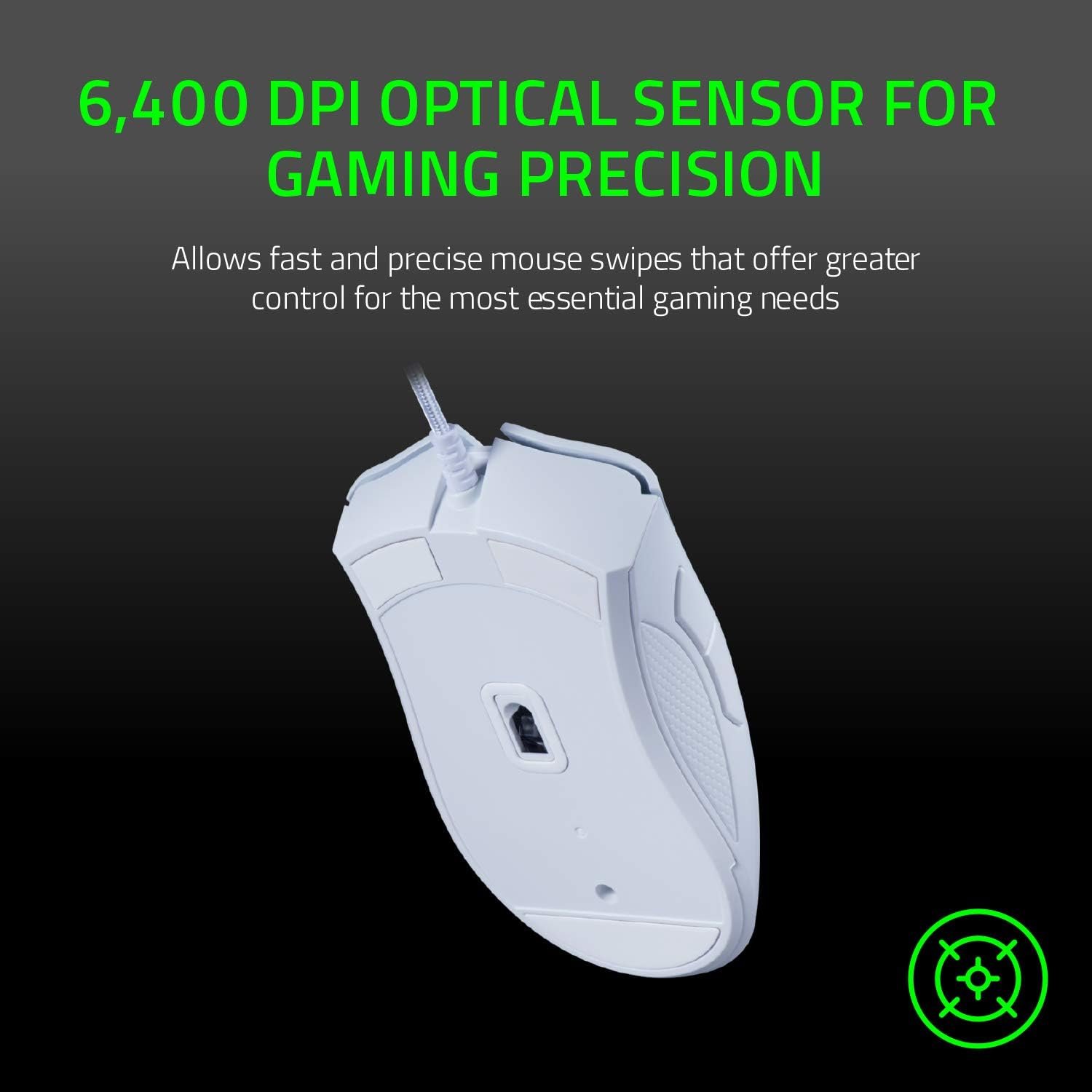 Mouse Razer DeathAdder Essential White em fundo claro